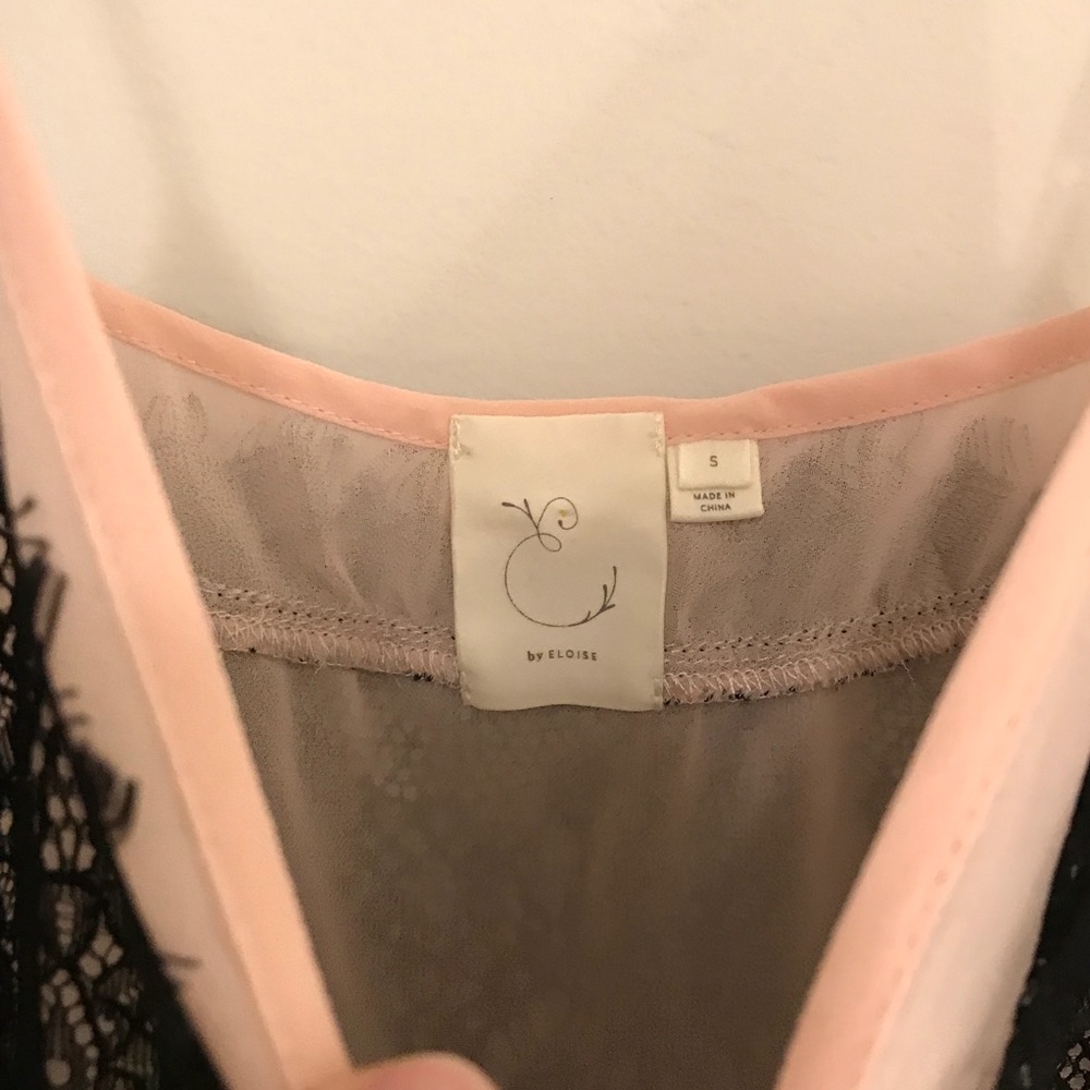 Anthropologie By Eloise Black Lace Slip Nightgown View 5